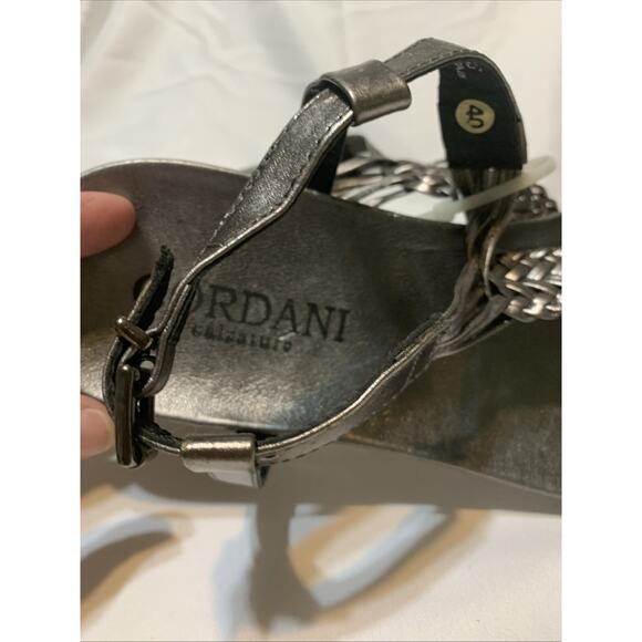 Cordani Sarita Pewter Sandals Womens 40 US 9 Thong Silver Made In Spain - Picture 4 of 6